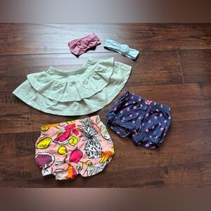 Toddler Girls Bottoms and Headbands 18M